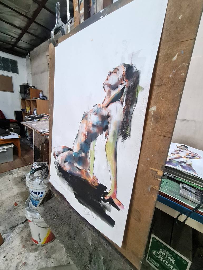 Original Expressionism Nude Painting by Thomas Donaldson