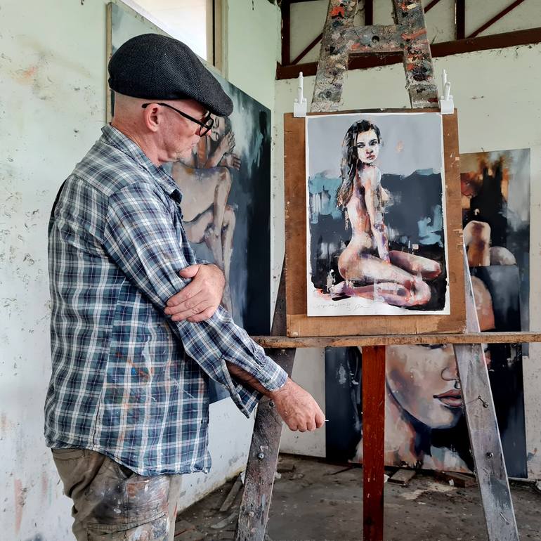 Original Expressionism Nude Painting by Thomas Donaldson