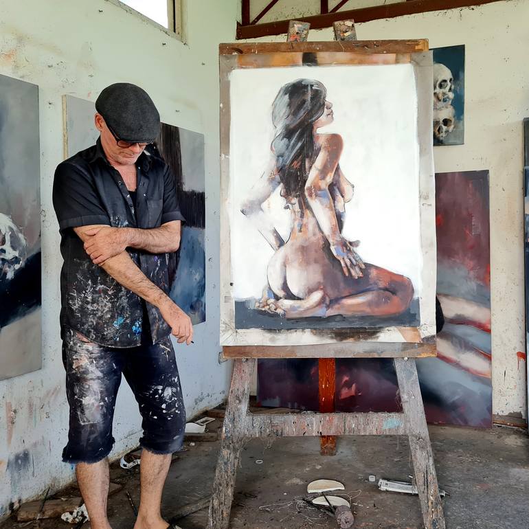 Original Expressionism Nude Painting by Thomas Donaldson