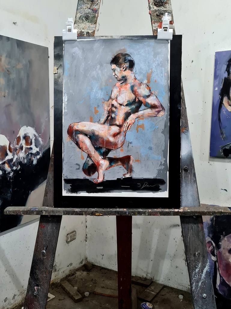 Original Expressionism Nude Painting by Thomas Donaldson