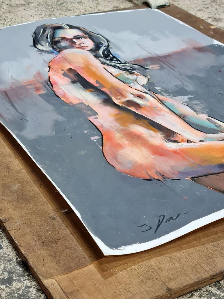 Original Expressionism Nude Painting by Thomas Donaldson