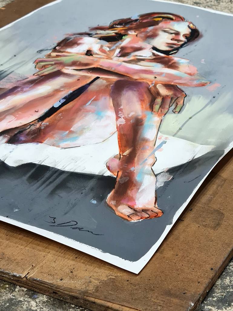 Original Expressionism Nude Painting by Thomas Donaldson