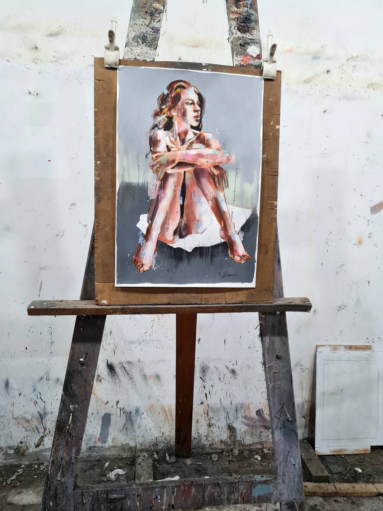 Original Expressionism Nude Painting by Thomas Donaldson