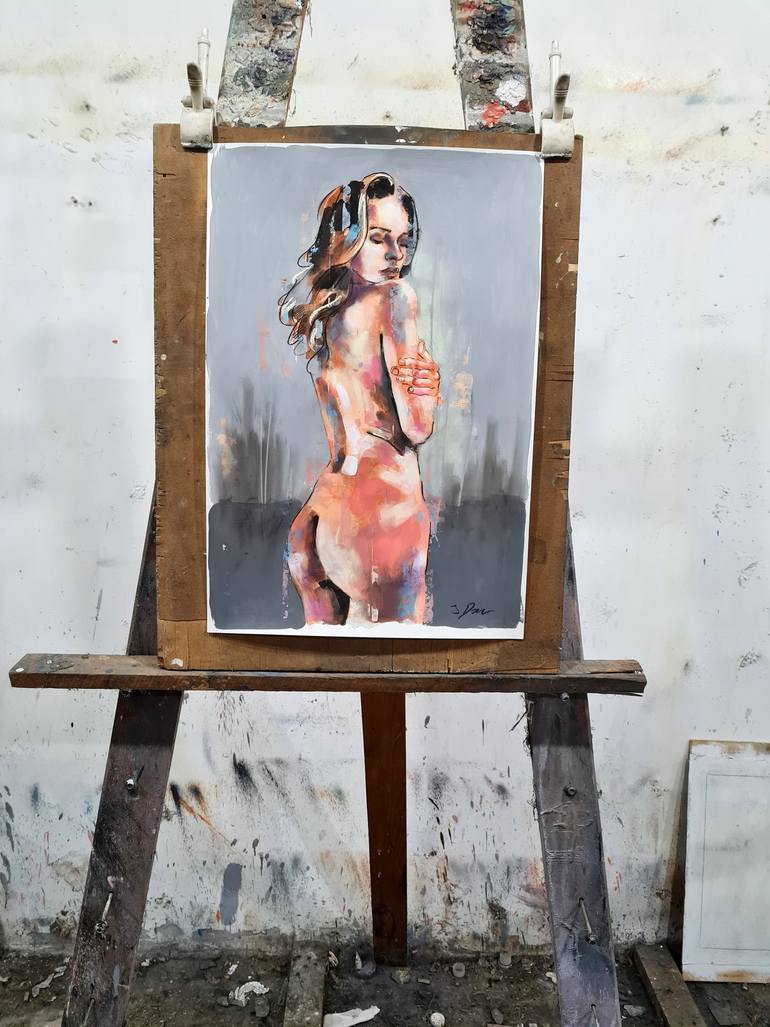 Original Expressionism Nude Painting by Thomas Donaldson