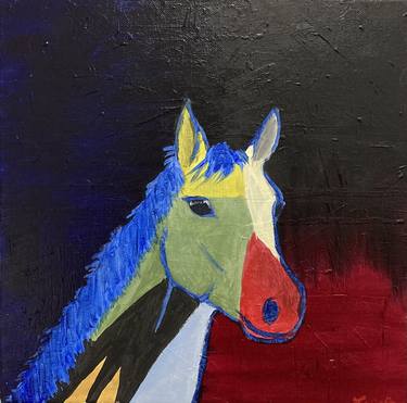 Original Abstract Expressionism Horse Paintings by Luis Ponce