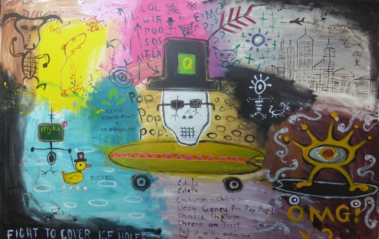 Original Pop CultureCelebrity Painting by Jason Wenzel  Abstract Art on Canvas  Pop Pop Pop
