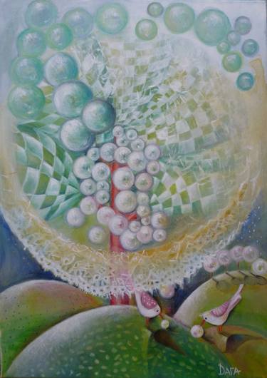 Original Fine Art Tree Painting by Dara Dyakova