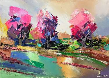 Original Expressionism Landscape Paintings by Ilham Mirzayev