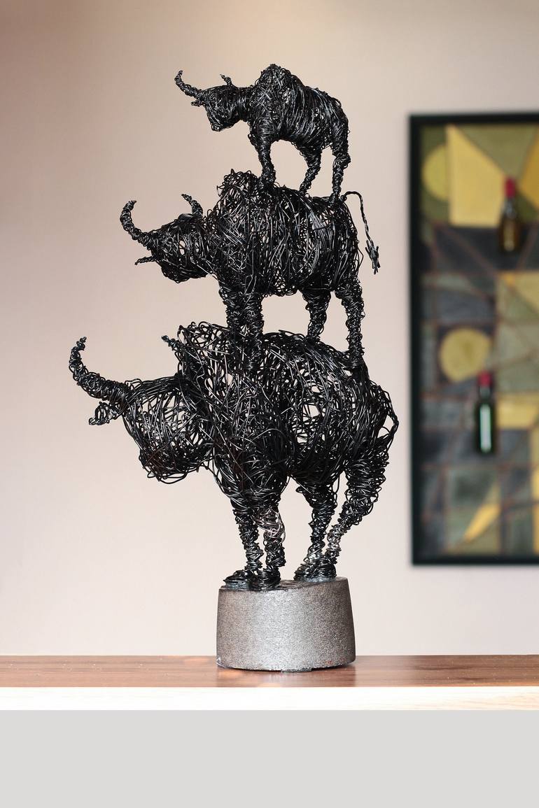 Original Abstract Animal Sculpture by Karen Akhikyan