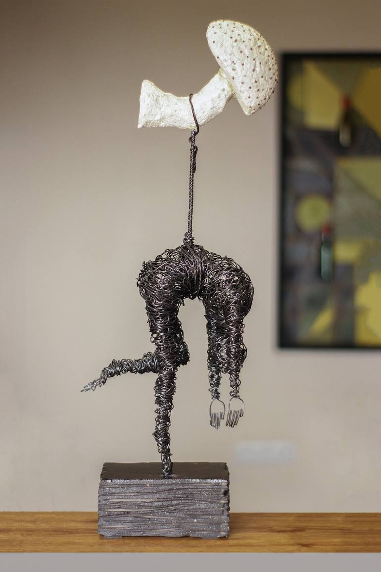Original Outer Space Sculpture by Karen Akhikyan