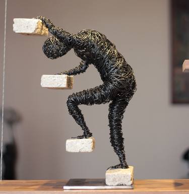 Original Figurative Men Sculpture by Karen Akhikyan