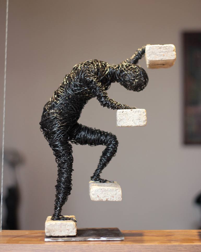 Original Figurative Men Sculpture by Karen Akhikyan