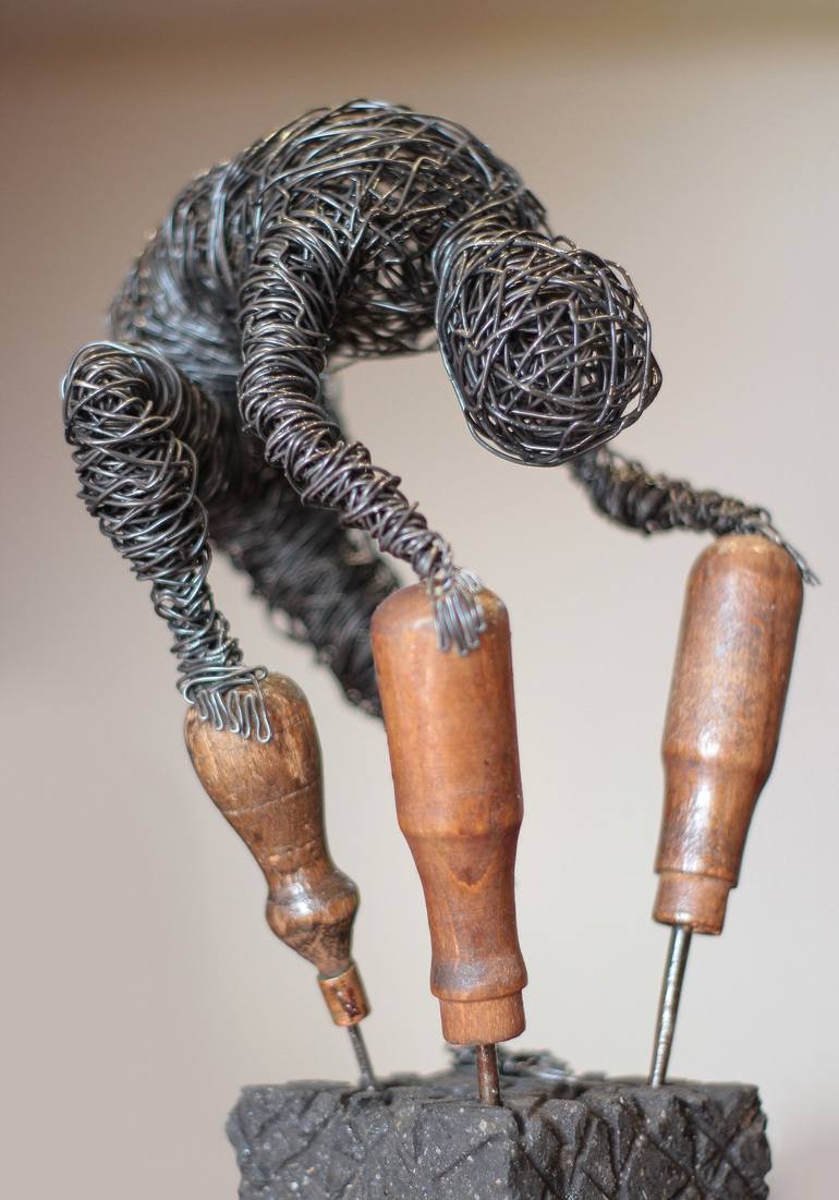 Original Abstract Men Sculpture by Karen Akhikyan