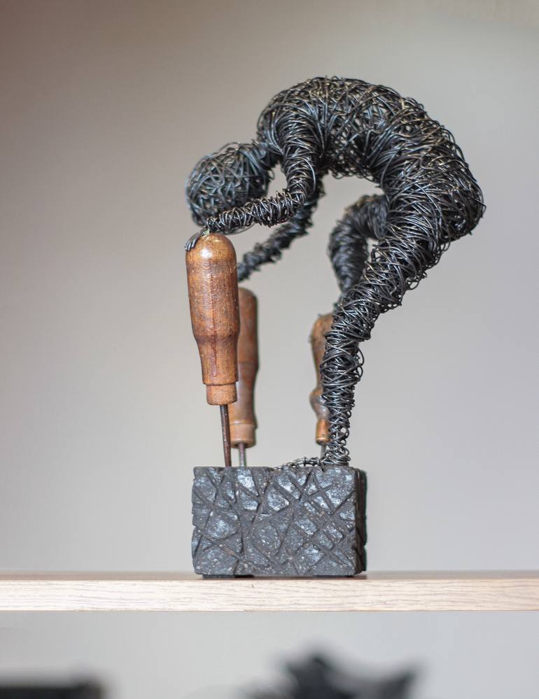 Original Abstract Men Sculpture by Karen Akhikyan