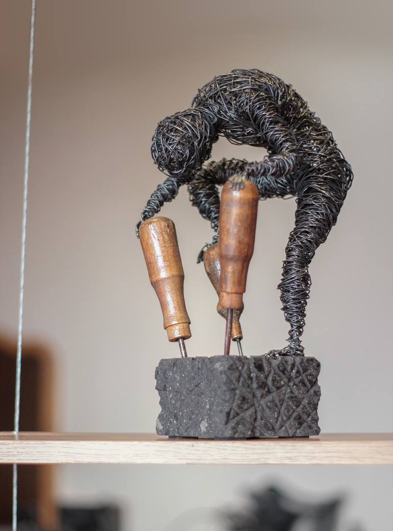 Original Abstract Men Sculpture by Karen Akhikyan
