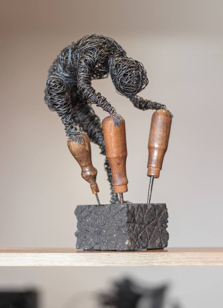 Original Men Sculpture by Karen Akhikyan