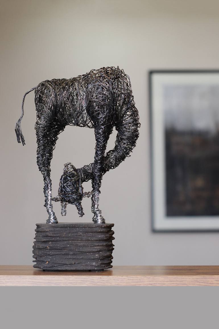 Original Abstract Animal Sculpture by Karen Akhikyan