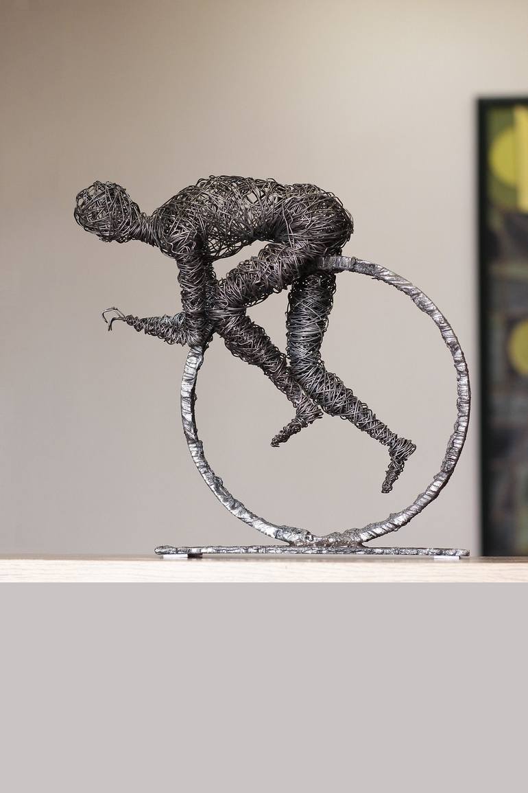 Original Sport Sculpture by Karen Akhikyan