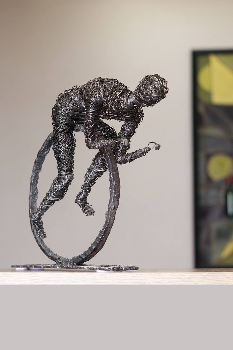 Original Abstract Sports Sculpture by Karen Akhikyan