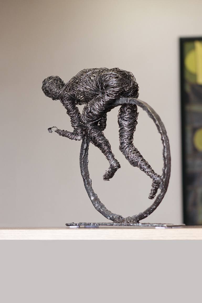 Original Abstract Sports Sculpture by Karen Akhikyan