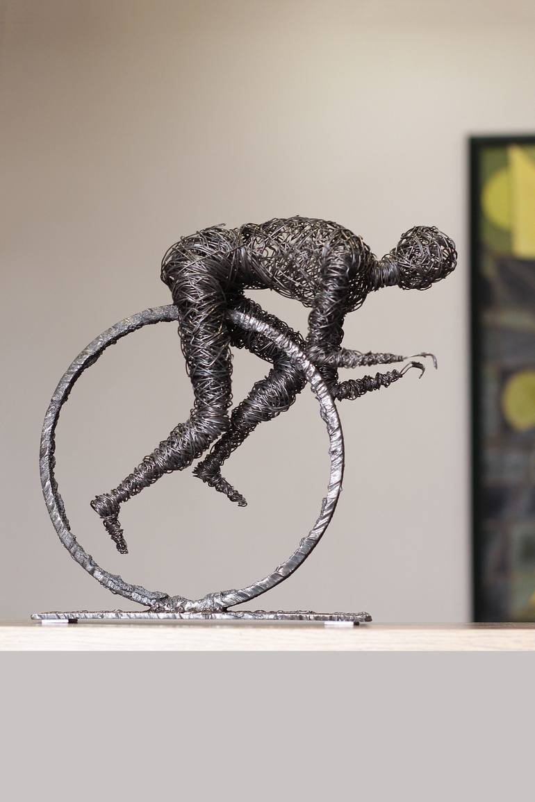 Original Abstract Sports Sculpture by Karen Akhikyan