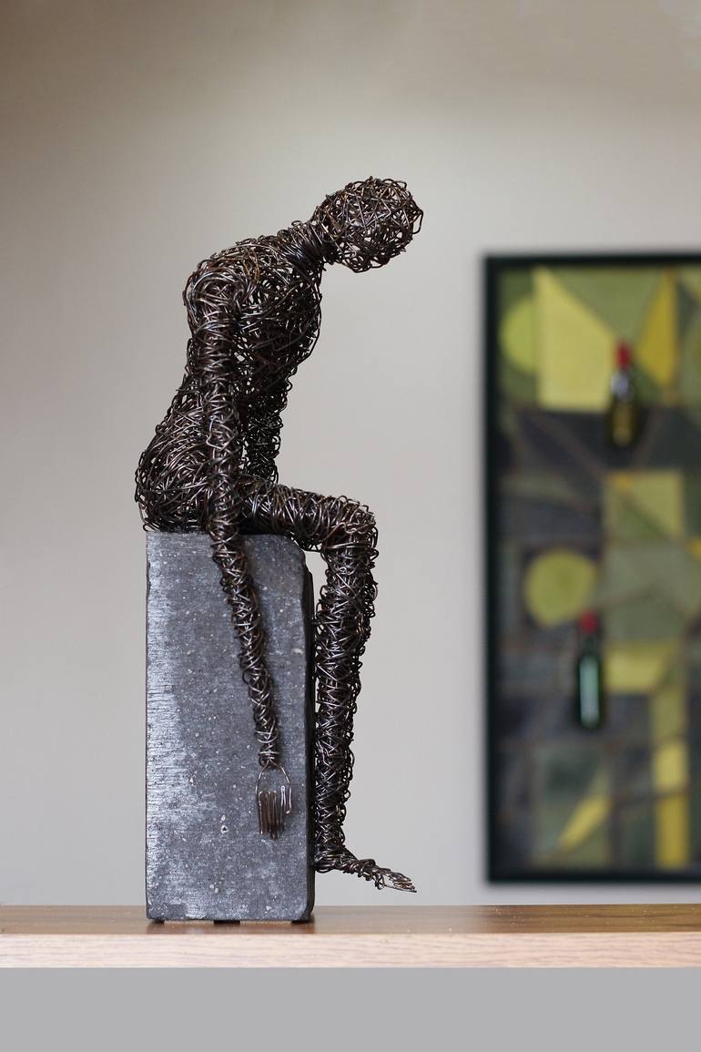 Original Abstract Men Sculpture by Karen Akhikyan