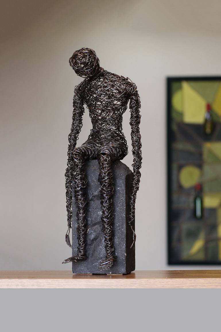 Original Abstract Men Sculpture by Karen Akhikyan