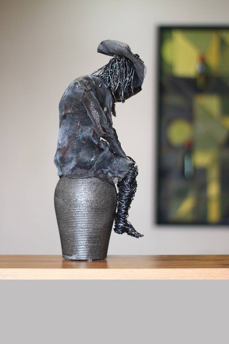 Original Figurative Men Sculpture by Karen Akhikyan