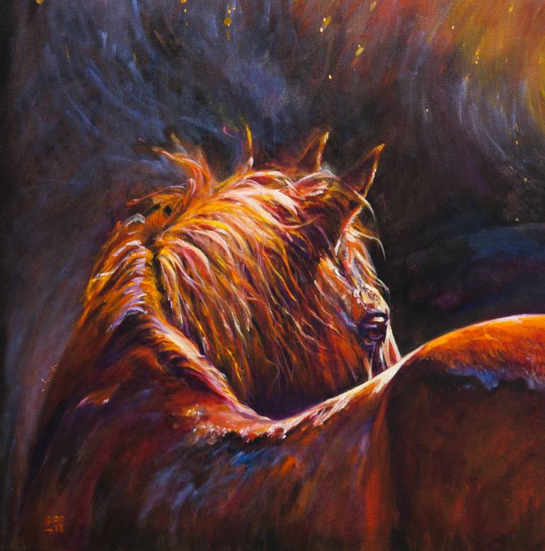 Original Impressionism Animal Painting by Liudmila Pisliakova
