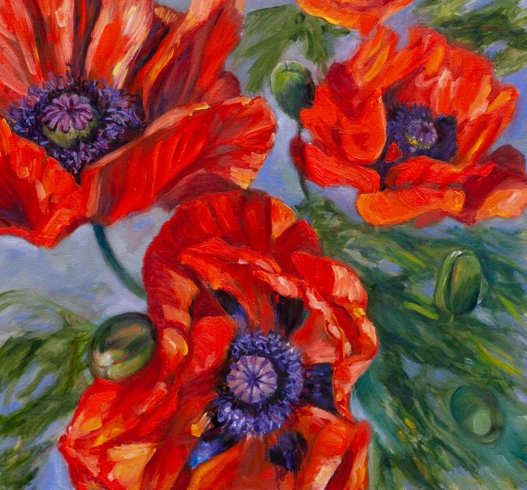 Original Expressionism Floral Painting by Liudmila Pisliakova