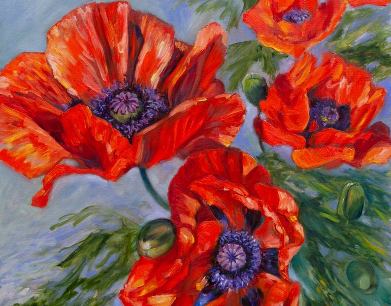 Original Expressionism Floral Painting by Liudmila Pisliakova