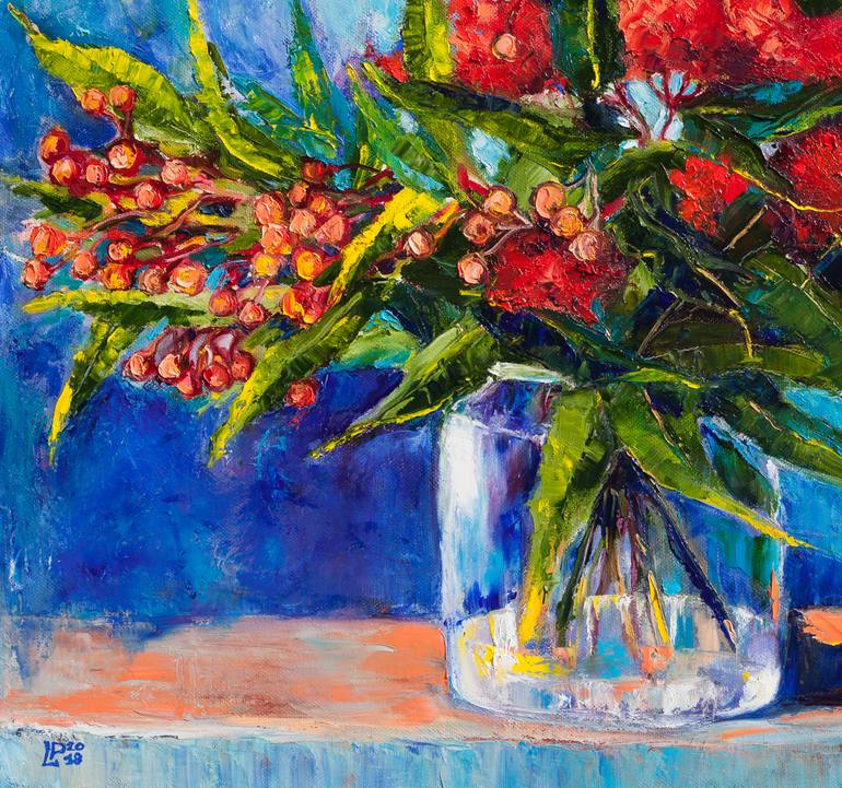 Original Expressionism Floral Painting by Liudmila Pisliakova