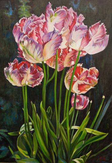 Original Fine Art Floral Paintings by Liudmila Pisliakova