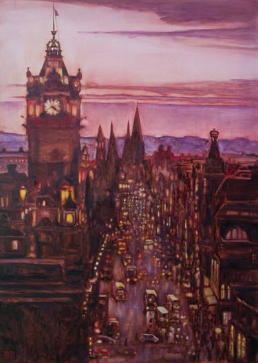 Original Expressionism Cities Paintings by Liudmila Pisliakova