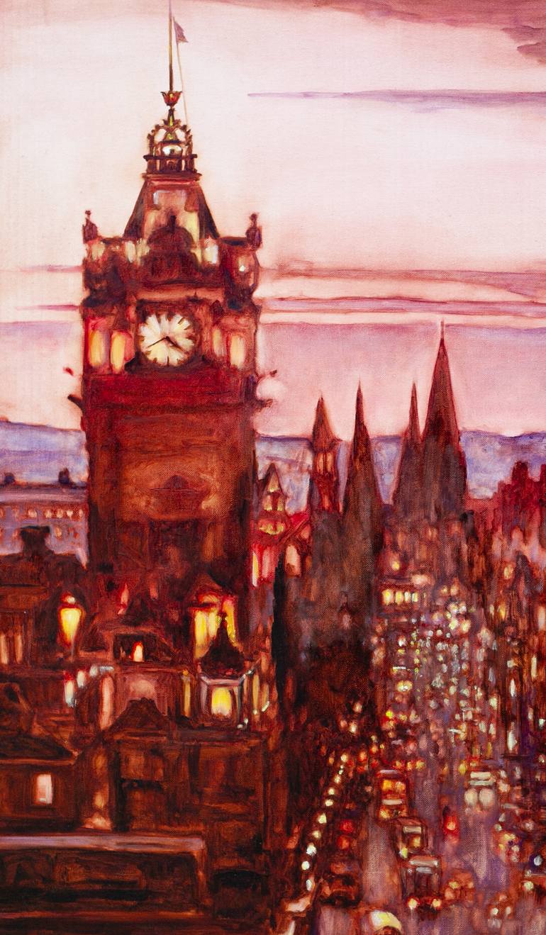 Original Expressionism Cities Painting by Liudmila Pisliakova