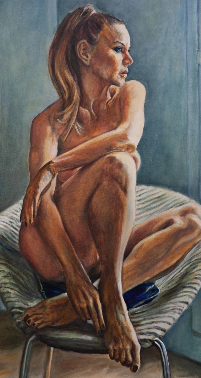 Original Figurative Nude Painting by Liudmila Pisliakova