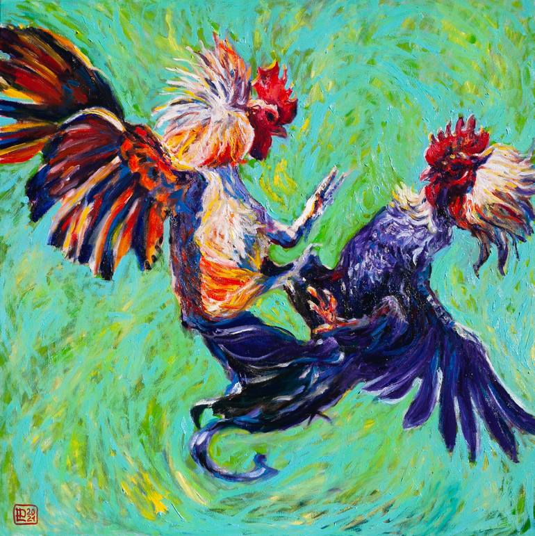Original Expressionism Animal Paintings by Liudmila Pisliakova