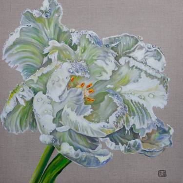 Original Minimalism Floral Paintings by Liudmila Pisliakova