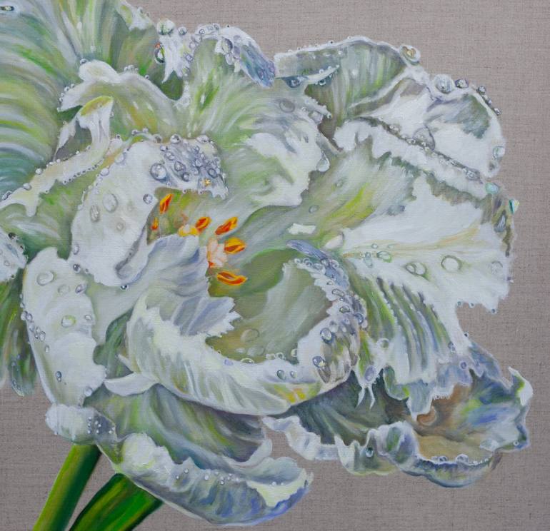 Original Minimalism Floral Painting by Liudmila Pisliakova