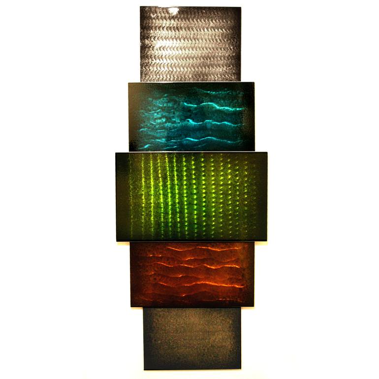 'Pixelated Landscape' - Colorful Metal Art Modern Decor Contemporary ...