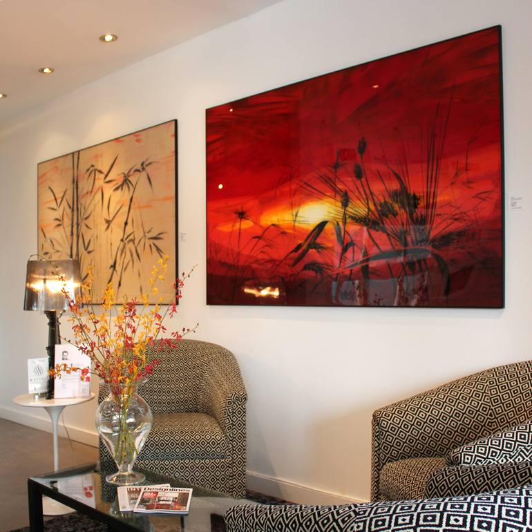Original Abstract Expressionism Landscape Painting by Tibi Hegyesi