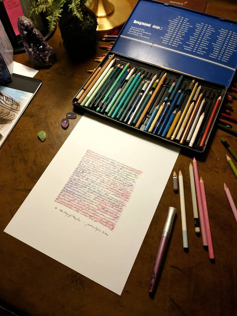 Original Minimalism Abstract Drawing by Joanna Zajusz