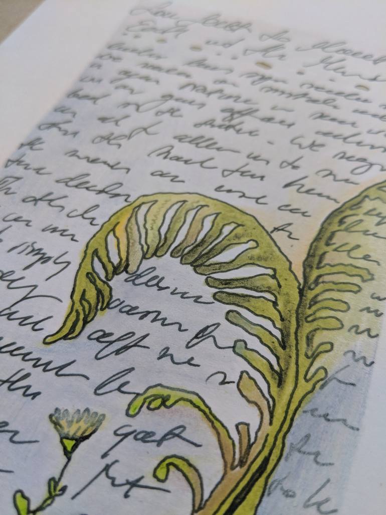 Original caligraphy Botanic Drawing by Joanna Zajusz