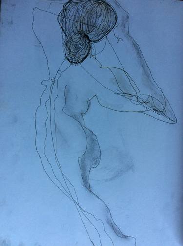 Original Figurative Nude Drawing by Virginia Goodwind