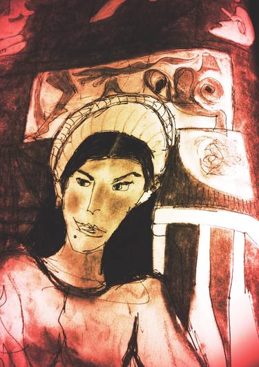 Original Figurative Portrait Drawing by Virginia Goodwind