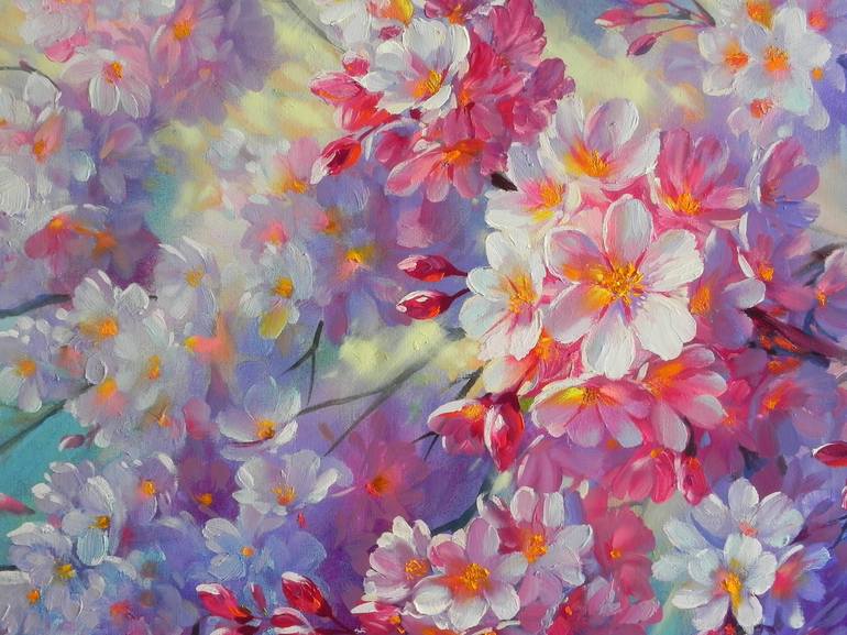 Original Impressionism Floral Painting by Yuriy Novikov