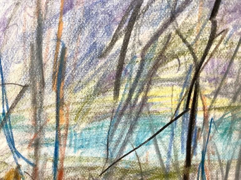 Original Abstract Expressionism Landscape Drawing by Lana Verdi