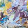 Playfull, expressive, colourfull, dynamic, energetic work. Just like my most works this one is also inspired by contemporary music.
There is plenty of canvas sides to stretch the work perfectly. The actual size is as listed. You can frame it white afterwards. The painting might be rotated any position you prefer it on the wall.