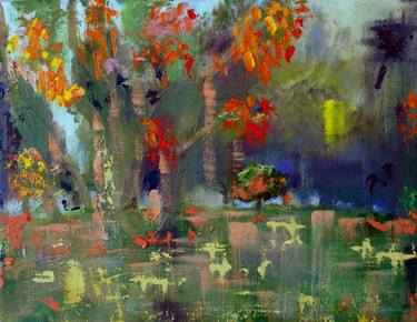 "Autumn Garden" - Abstract Floral Decorative Oil Painting thumb