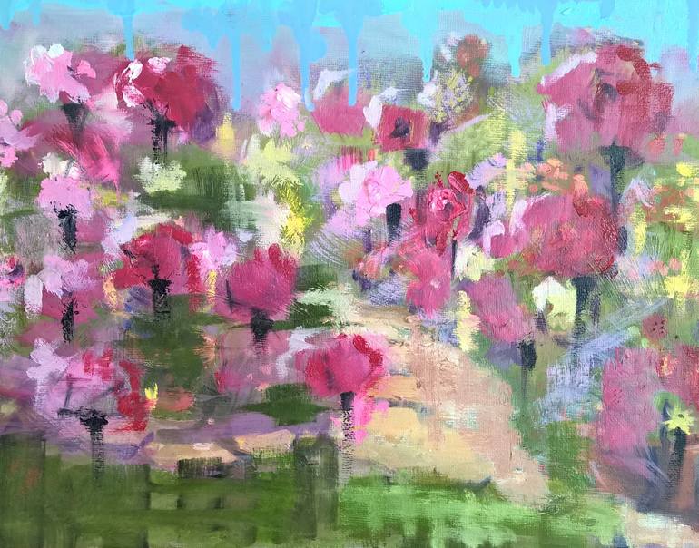 Cherry Blossom Painting by Bhavna Misra | Saatchi Art